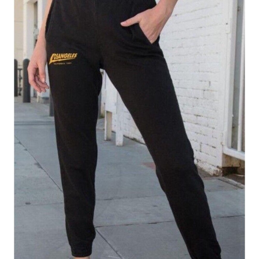 Brandy Melville Womens Los Angeles Sweatpants Joggers Size XS/S Faded Black OS - Picture 11 of 12